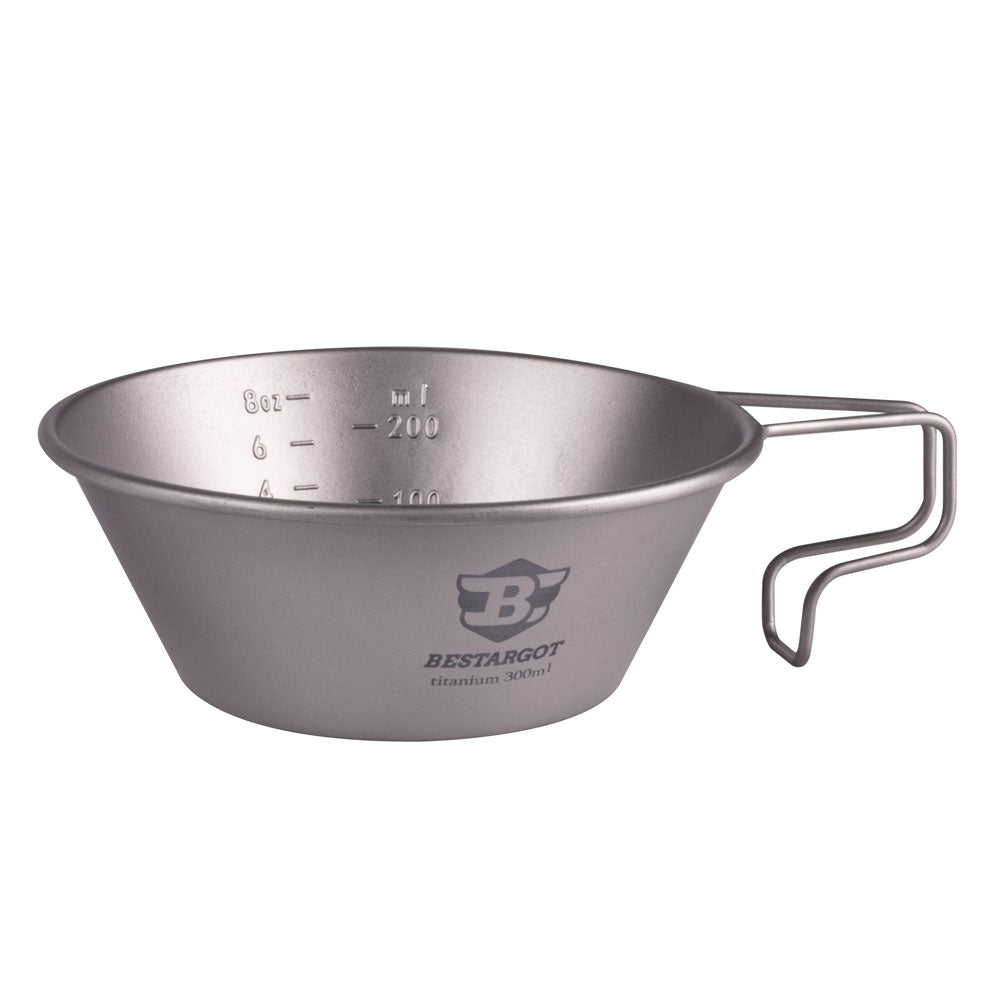 Bestargot 300ml Titanium Sierra Cup – Ultralight outdoor cup for camping, trekking &amp; hobo stove